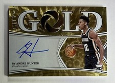 De'Andre Hunter RC Rookie Auto 2019-20 Opulence Gold On Card Auto /79 Hawks