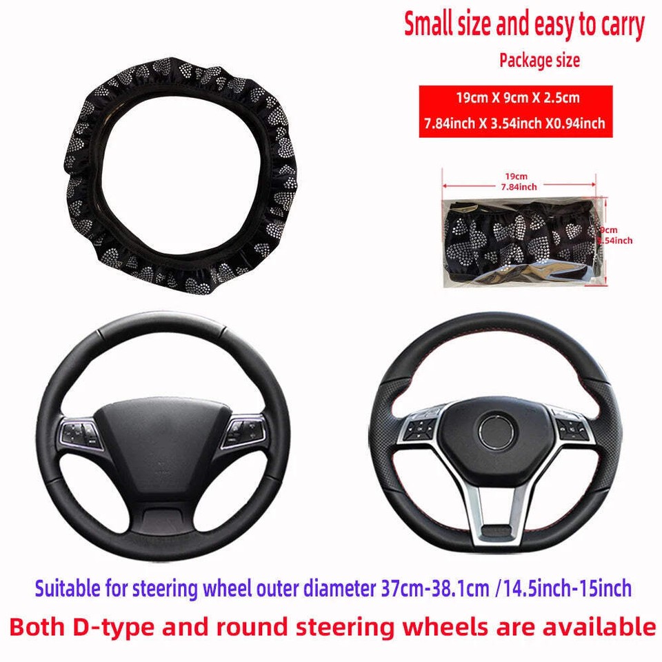 Velvet Studded Faux Diamond Heart Flash Car Accessories without Inner