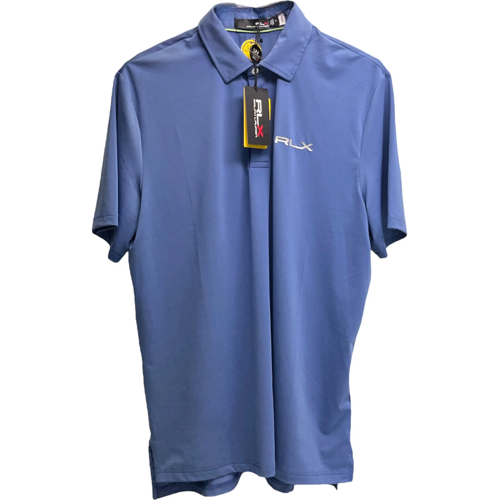 RLX Polo Ralph Lauren Mens Blue Shirt Short Sleeve Wicking UPF 50+ Stretch $98