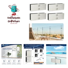 No-Drill Glass Clamp Kit for Balustrades - Heavy-Duty Stainless Steel (180°)