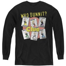 Clue Kids Long Sleeve Shirt Who Dunnit Black Tee