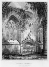 Scotland DUNKELD CATHEDRAL CHURCH, 1840s Gothic Architecture Art Print Engraving
