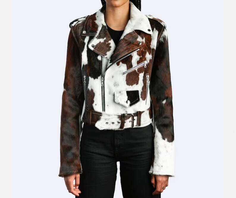 PONY Giacca in pelle di mucca da donna Pelli naturali pelle di mucca vera pelle di cavallo capelli