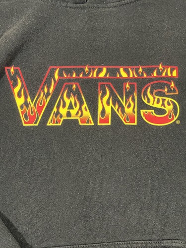 Vans Hoodie Youth Boys XLarge Black Off The Wall Flame Graphic Hooded Sweatshirt - Picture 2 of 6