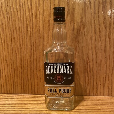 Benchmark Full Proof Empty Bourbon Bottle 750mL w/ Remnants Buffalo Trace