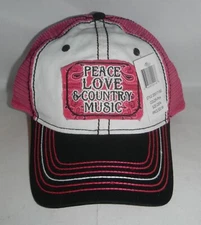 NWT Peace Love and Country Music Ladies Womens Baseball Hat Cap by Boot Barn