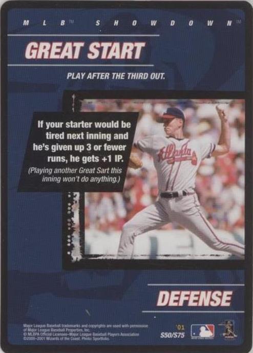 2001 MLB Showdown - Tom Glavine #S50 - 1 of 1