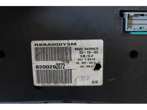 8200292072 QUADRO STRUMENTI S/INDICATORE APERTURA PORTE RENAULT MEGANE II (LM) ( - Foto 3 di 3