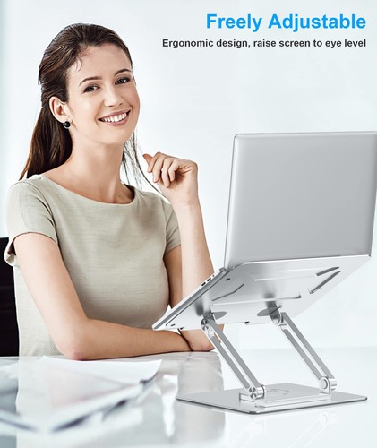 Support Ordinateur Portable avec Base Rotative à 360° Support Ergonomique Rég... - Photo 3/7