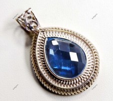 Natural Aquamarine 53.20 Ct Pear Cut 925 Solid Silver Pendant Loose Gemstone