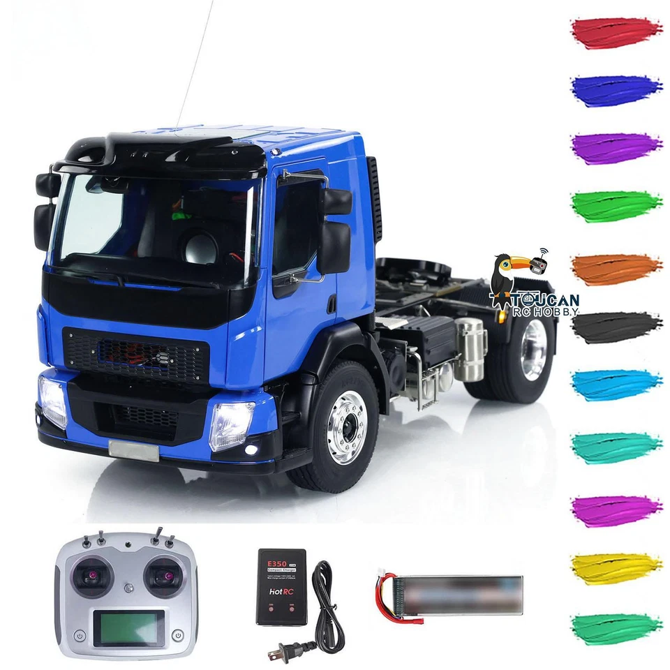 LESU 4x4 RC Assembled Tractor Truck 1/14 RTR Metal Chassis Car Light I6S Radio - Image 4 of 4