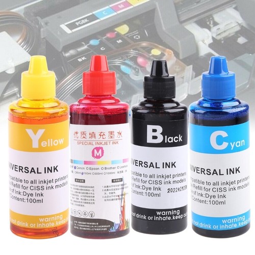 100ML Refill Ink Kit Universal Dye Printer Supplies for Desktop Printing Paper - Photo 7/9