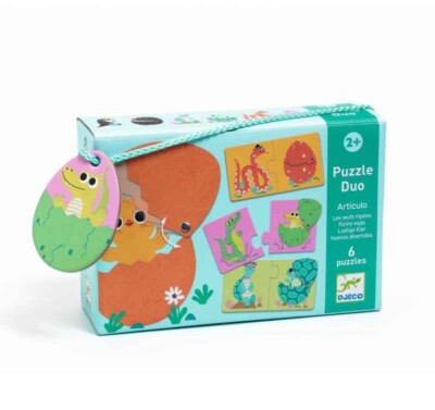 Kinder Puzzle Duo Alter 2+ lustige Eier Kleinkind Spiel 6 Puzzles Tiere verpackt