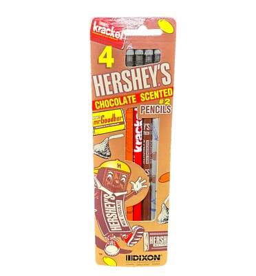 VTG 4 Pk Dixon TICONDEROGA PENCILS No. 2 Novelty Hershey s Chocolate School NIP