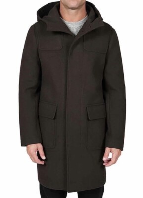 【808】STONE  DUFFLE COAT NEW Slate & Stone Men's Wool Blend Duffle Coat - Brown - Large | eBay