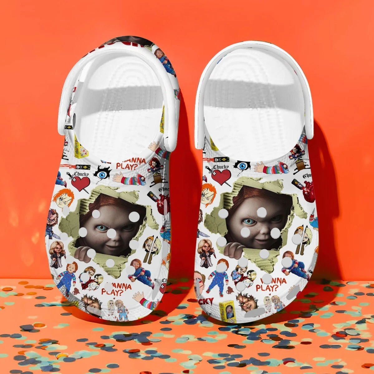 Chucky Doll Scary Slippers Clogsband Clogs For Adults Lovers