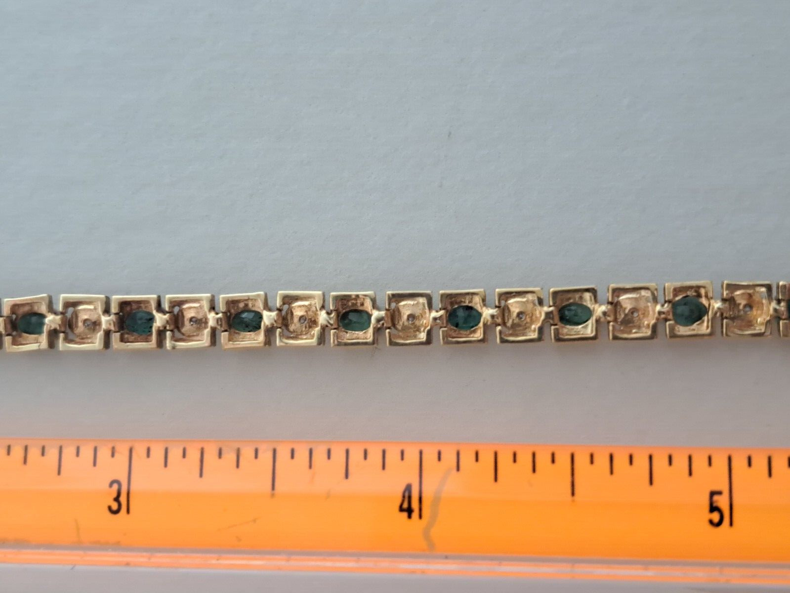 Bracelet-10k Yellow Gold 7.806 gr.-Emerald 2.0 Ct… - image 16