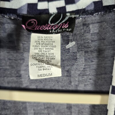 は Questions by Say What? Open Cardigan Sz M Work Casual Houndstooth