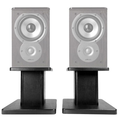 (2) 8  Black Bookshelf Speaker Stands For Polk Audio TSi100 Bookshelf Speakers