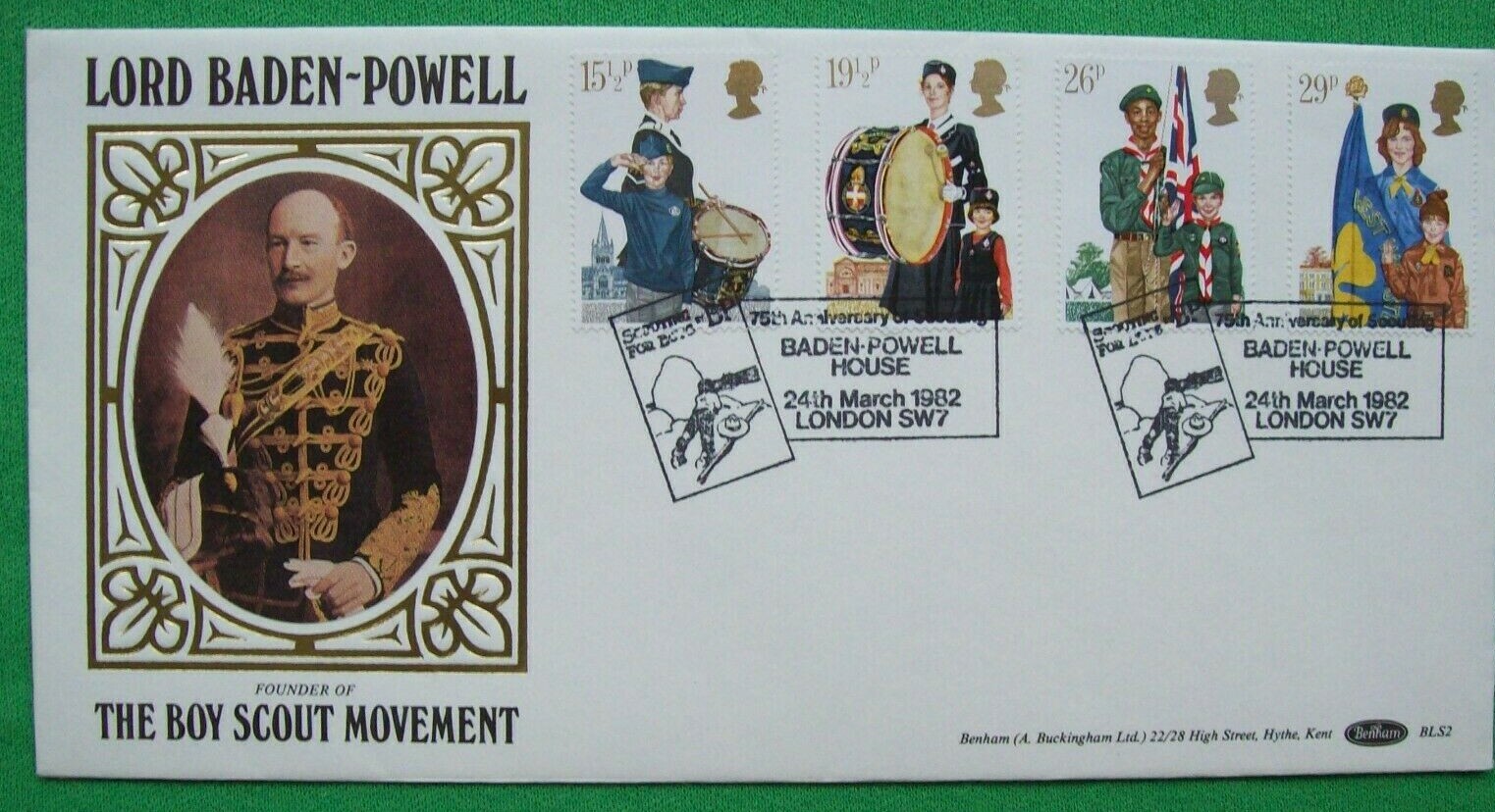 3 Royal Mail FDC Benham BadenPowell, Golden Wedding Anniversary & Post