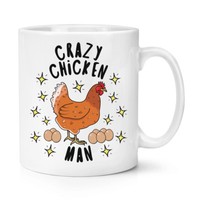 VerrüCkte Huhn Mann Stars 284Ml Becher Tasse - Lustig Tier Haustier
