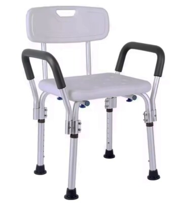 Orthologics  Verstellbarer Dusch Bad Stuhl Rückenlehne Sitz Hocker Armlehne Senioren M7