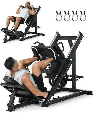  1400LBS Leg Press Hack Squat Machine Combo 2 In 1 Leg Press Machine for Home Gy