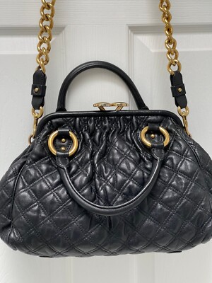 MARC JACOBS Quilted Leather Stam Bag Adjustable chain strap