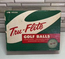 12 Tru-Flite Golf Balls Liquid Center Vulcanized Cover 1950's-1960's