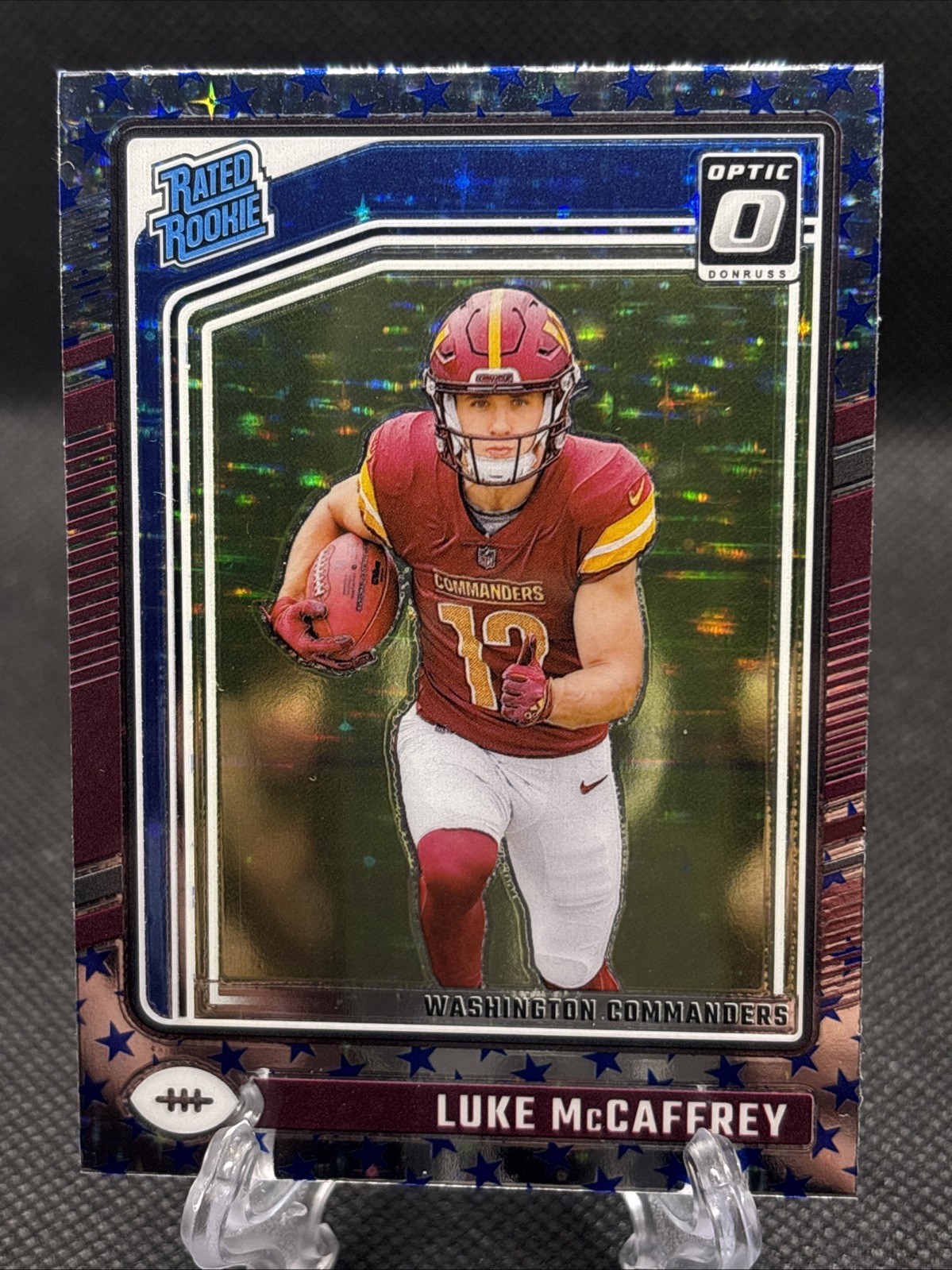 2024 Panini Donruss Optic - Rated Rookie Luke McCaffrey #268 Stars Prizm (RC)