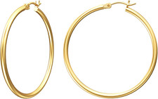 Gold Hoop Earrings for Women 14K Real Gold Plated Hoops with 925 Sterling Silver
