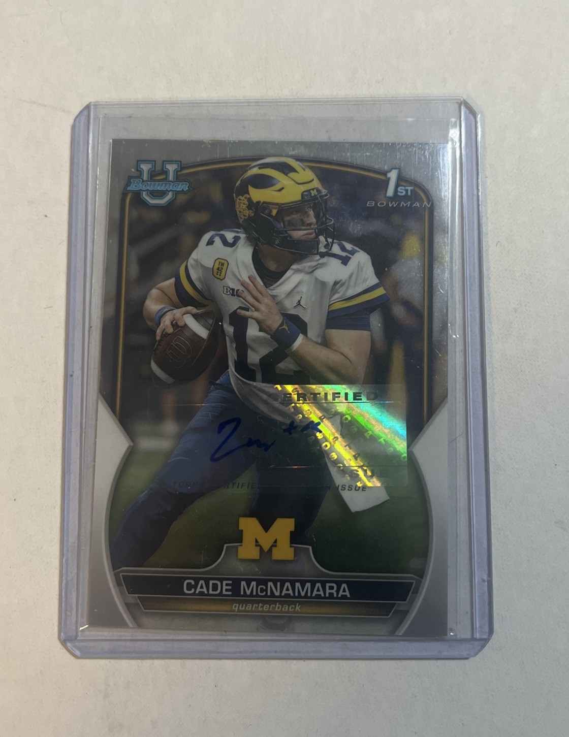 2022 Bowman U Chrome Cade McNamara Autograph Michigan Iowa Qb
