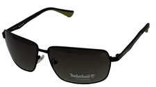 Timberland Sunglass Mens Black Rectangle , Smoke Polarized Lens TB7225 2R