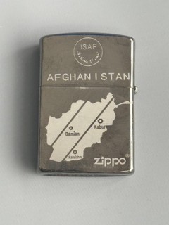 Vintage 2011 Zippo lighter double sided American Eagle Afghanistan map black ice