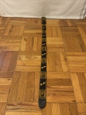 Genuine Fender 2" Monogrammed Adjustable Guitar Strap w/Logo, Black/Yellow/Brown