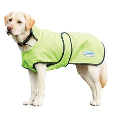 WeatherBeeta ComFiTec Windbreaker 420D Deluxe Dog Coat, Yellow/Black, 24" 24"