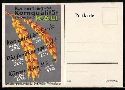 Ansichtskarte Reklame für Kali-Dünger, Getreide 