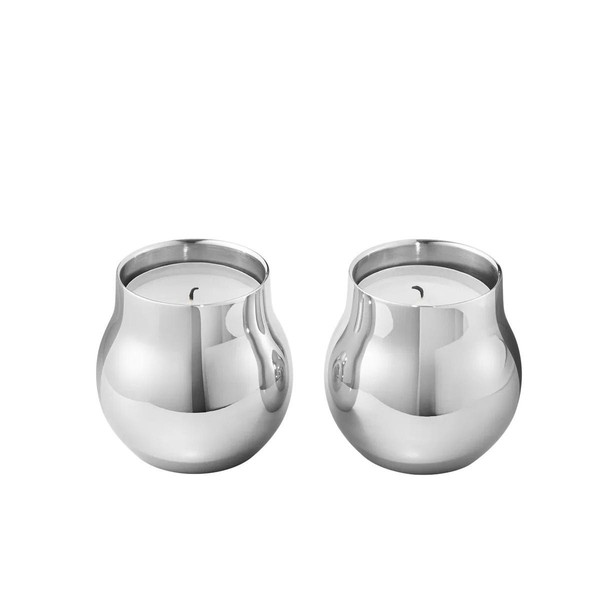 Georg Jensen - Teelichthalter Cafu Im Doppelpack - 2X Edelstahl Kerzenhalter-image