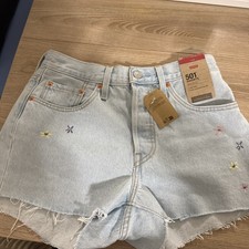 Levi's 501 High-Rise Women's DENIM Jean Shorts SIZE 27 Flowers   