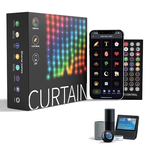 AOYCOCR 400 СВЕТОДИОДНЫХ ИНТЕЛЛЕКТУАЛЬНЫХ WIFI-СВЕТИЛЬНИКОВ ДЛЯ ШТОР, 6,6 X 6,6 ФУТОВ - МНОГОЦВЕТНЫЙ