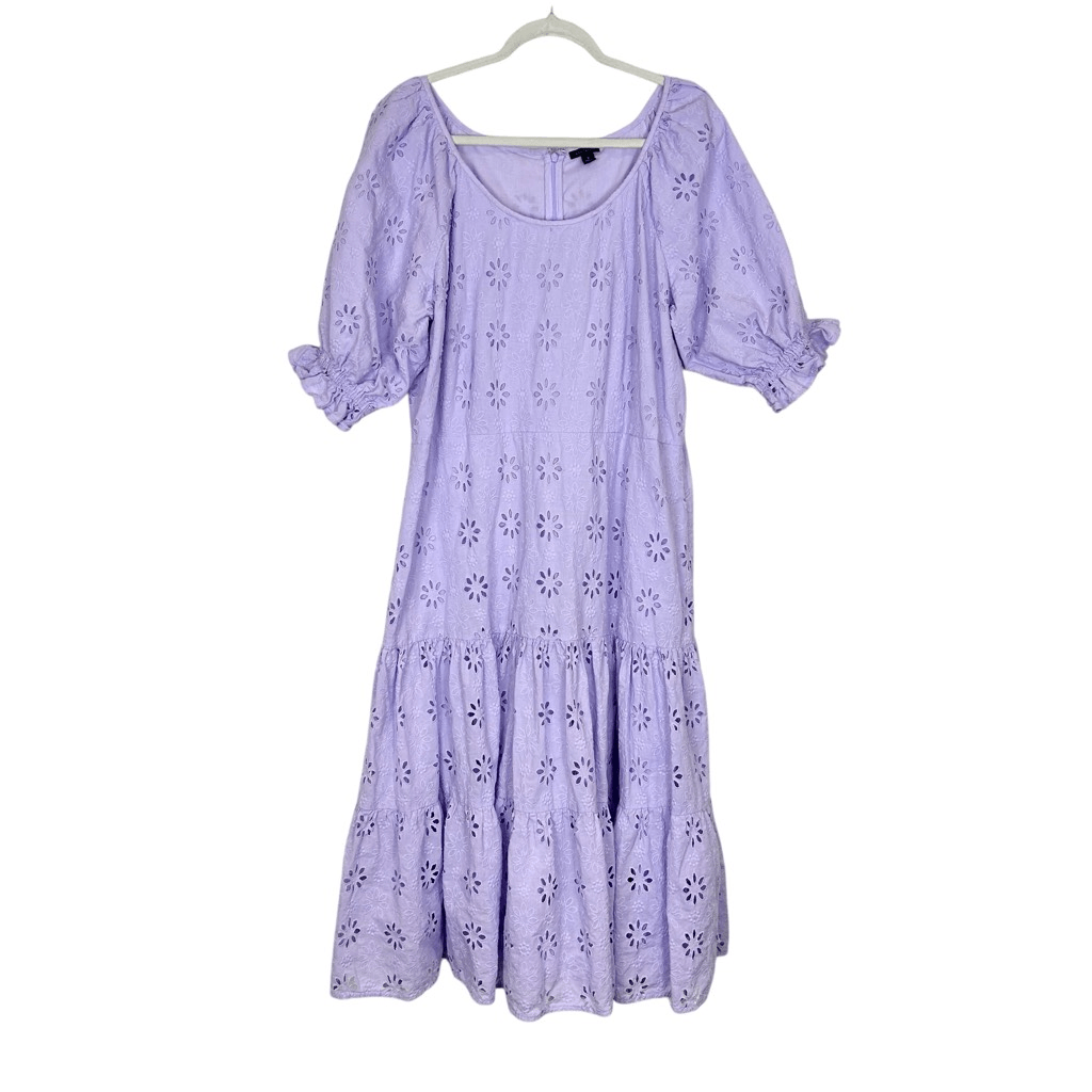 purple scoop neck dress Lace A-Line Scoop Neck Half Sleeves-Dress-BM00050