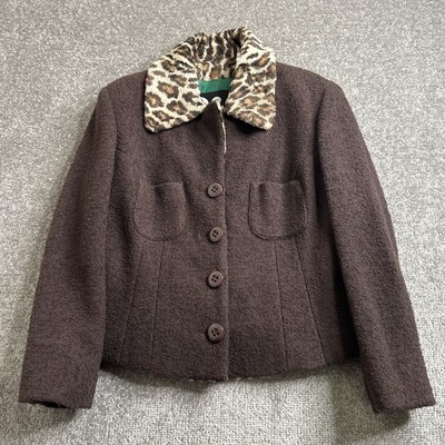 Authentic Dolce & Gabbana Women Brown Jacket Size 32/46 Leopard