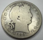 1894 P Barber Half Dollar US Silver 50 Cent Coin I64