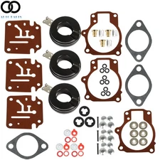 New Carburetor Rebuild Repair Kit w Float For Johnson Evinrude 65 70 75 HP 3Pcs