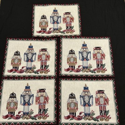 Nutcracker Tapestry Place Mats Set of 5 Christmas Dinner Table Set