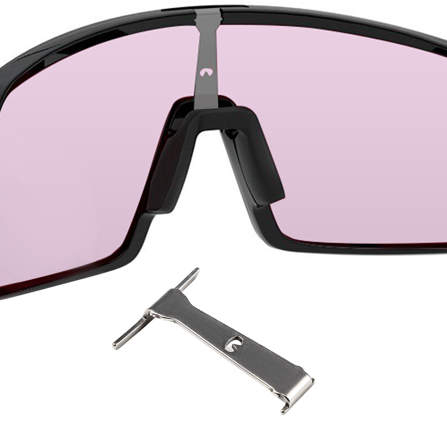 Gancio ponte naso wicket metallo di ricambio per occhiali da sole Oakley Sutro S OO9462 foto 3