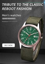 🇫🇷 Montre Homme à Quartz avec Dateur de Couleur Kaki - Envoi de France 🇫🇷