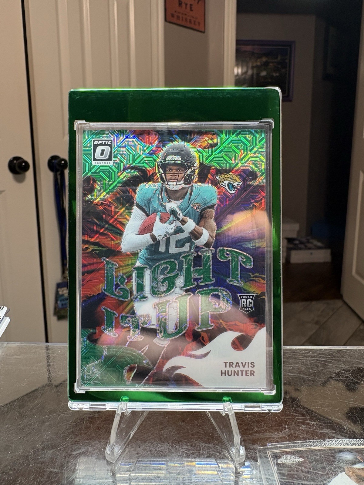 Travis Hunter 2025 Donruss Optic Choice Light It Up Dragon #6/24 Jaguars RC SSP