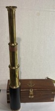 Deluxe Class Captain's Copper Spyglass Telescope 15" with Rosewood Box