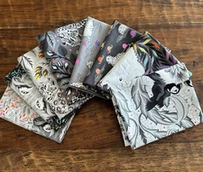 8 Fat Quarters Bundle Tula Pink "Graywork" Wolf Bear Puffin Jaguar Seal